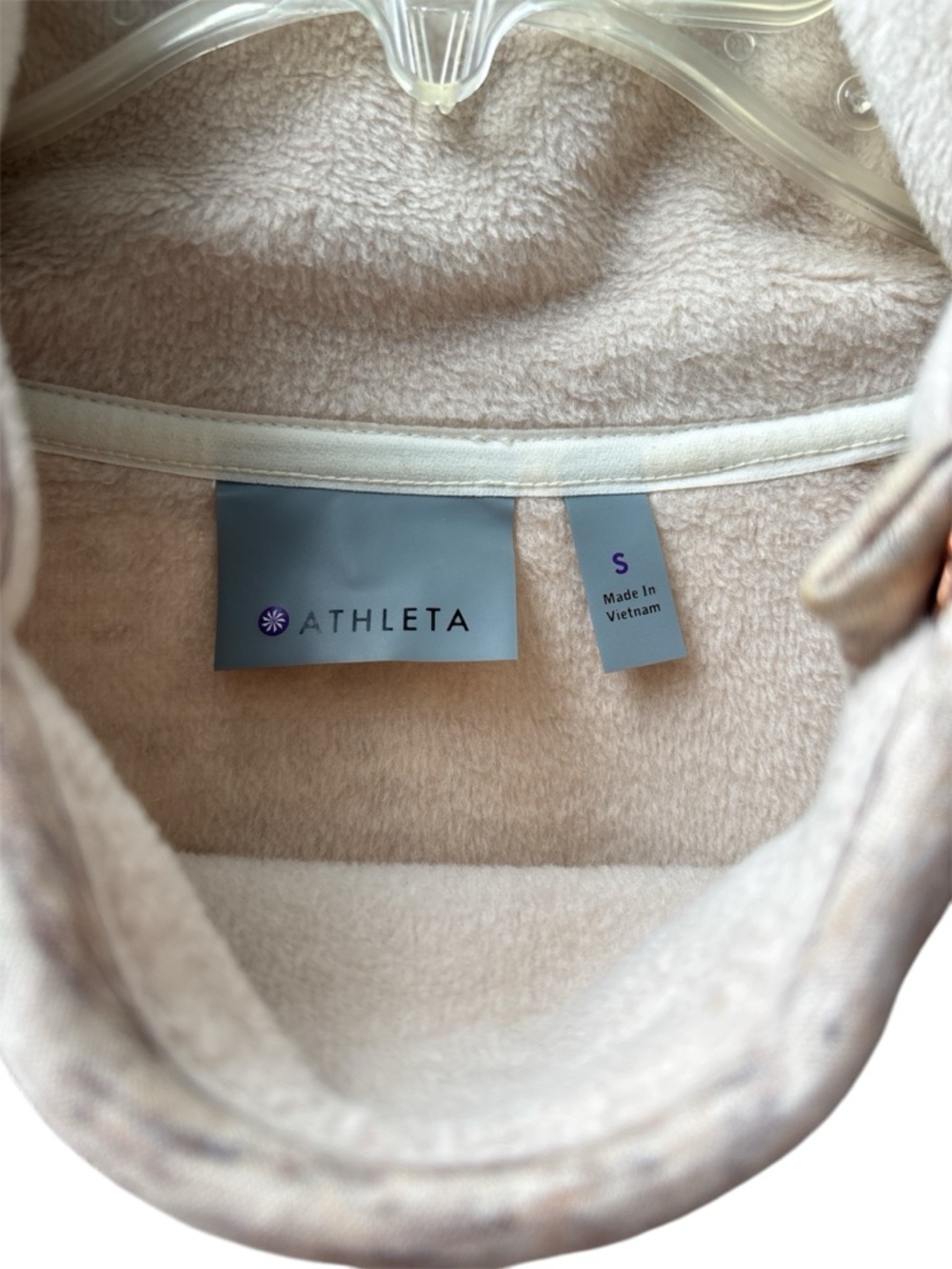 ATHLETA Heathered Oatmeal Cozy Karma Asym Zip Turtleneck Top Size Small EUC - Picture 7 of 8